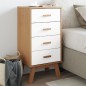 vidaXL Nachttisch OLDEN Weiß und Braun Massivholz Kiefer vidaXL Nachttisch OLDEN Weiß und Braun Massivholz Kiefer