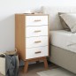 vidaXL Nachttisch OLDEN Weiß und Braun Massivholz Kiefer vidaXL Nachttisch OLDEN Weiß und Braun Massivholz Kiefer