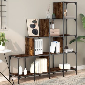 vidaXL Bücherregal Räuchereiche 122x30x132 cm Holzwerkstoff und Metall