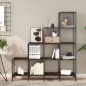 vidaXL Bücherregal Räuchereiche 122x30x132 cm Holzwerkstoff und Metall vidaXL Bücherregal Räuchereiche 122x30x132 cm Holzwerkstoff und Metall