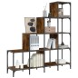 vidaXL Bücherregal Räuchereiche 122x30x132 cm Holzwerkstoff und Metall vidaXL Bücherregal Räuchereiche 122x30x132 cm Holzwerkstoff und Metall