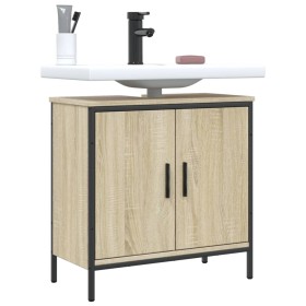 vidaXL Waschbeckenunterschrank Sonoma-Eiche 60x30x60 cm Holzwerkstoff