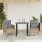 vidaXL 3-tlg. Garten-Essgruppe mit Kissen Beige Poly Rattan vidaXL 3-tlg. Garten-Essgruppe mit Kissen Beige Poly Rattan
