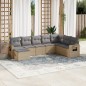 vidaXL 8-tlg. Garten-Sofagarnitur mit Kissen Beige Poly Rattan vidaXL 8-tlg. Garten-Sofagarnitur mit Kissen Beige Poly Rattan