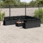 vidaXL 12-tlg. Garten-Sofagarnitur mit Kissen Schwarz Poly Rattan vidaXL 12-tlg. Garten-Sofagarnitur mit Kissen Schwarz Poly Rattan