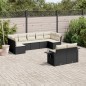 vidaXL 9-tlg. Garten-Sofagarnitur mit Kissen Schwarz Poly Rattan vidaXL 9-tlg. Garten-Sofagarnitur mit Kissen Schwarz Poly Rattan