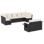 vidaXL 9-tlg. Garten-Sofagarnitur mit Kissen Schwarz Poly Rattan vidaXL 9-tlg. Garten-Sofagarnitur mit Kissen Schwarz Poly Rattan