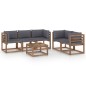 6-tlg. Garten-Lounge-Set mit Anthrazit Kissen 6-tlg. Garten-Lounge-Set mit Anthrazit Kissen