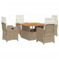 vidaXL 5-tlg. Garten-Essgruppe mit Kissen Beige Poly Rattan vidaXL 5-tlg. Garten-Essgruppe mit Kissen Beige Poly Rattan