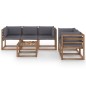 6-tlg. Garten-Lounge-Set mit Anthrazit Kissen 6-tlg. Garten-Lounge-Set mit Anthrazit Kissen