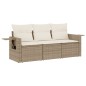vidaXL 3-tlg. Garten-Sofagarnitur mit Kissen Beige Poly Rattan vidaXL 3-tlg. Garten-Sofagarnitur mit Kissen Beige Poly Rattan
