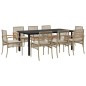 vidaXL 9-tlg. Garten-Essgruppe mit Kissen Beige Poly Rattan vidaXL 9-tlg. Garten-Essgruppe mit Kissen Beige Poly Rattan