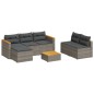 vidaXL 5-tlg. Garten-Sofagarnitur mit Kissen Grau Poly Rattan Akazie vidaXL 5-tlg. Garten-Sofagarnitur mit Kissen Grau Poly Rattan Akazie