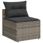vidaXL 5-tlg. Garten-Sofagarnitur mit Kissen Grau Poly Rattan Akazie vidaXL 5-tlg. Garten-Sofagarnitur mit Kissen Grau Poly Rattan Akazie