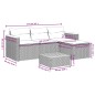 vidaXL 5-tlg. Garten-Sofagarnitur mit Kissen Grau Poly Rattan Akazie vidaXL 5-tlg. Garten-Sofagarnitur mit Kissen Grau Poly Rattan Akazie