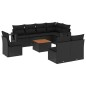 vidaXL 9-tlg. Garten-Sofagarnitur mit Kissen Schwarz Poly Rattan vidaXL 9-tlg. Garten-Sofagarnitur mit Kissen Schwarz Poly Rattan