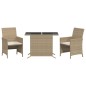 vidaXL 3-tlg. Bistro-Set mit Kissen Beige Poly Rattan vidaXL 3-tlg. Bistro-Set mit Kissen Beige Poly Rattan