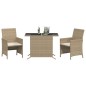 vidaXL 3-tlg. Bistro-Set mit Kissen Beige Poly Rattan vidaXL 3-tlg. Bistro-Set mit Kissen Beige Poly Rattan