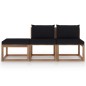 3-tlg. Garten-Lounge-Set aus Paletten mit Kissen Kiefernholz 3-tlg. Garten-Lounge-Set aus Paletten mit Kissen Kiefernholz