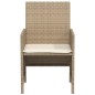 vidaXL 3-tlg. Bistro-Set mit Kissen Beige Poly Rattan vidaXL 3-tlg. Bistro-Set mit Kissen Beige Poly Rattan