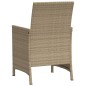 vidaXL 3-tlg. Bistro-Set mit Kissen Beige Poly Rattan vidaXL 3-tlg. Bistro-Set mit Kissen Beige Poly Rattan