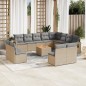 vidaXL 13-tlg. Garten-Sofagarnitur mit Kissen Beige Poly Rattan vidaXL 13-tlg. Garten-Sofagarnitur mit Kissen Beige Poly Rattan