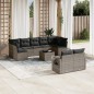 vidaXL 10-tlg. Garten-Sofagarnitur mit Kissen Grau Poly Rattan vidaXL 10-tlg. Garten-Sofagarnitur mit Kissen Grau Poly Rattan