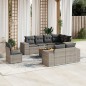 vidaXL 9-tlg. Garten-Sofagarnitur mit Kissen Grau Poly Rattan vidaXL 9-tlg. Garten-Sofagarnitur mit Kissen Grau Poly Rattan