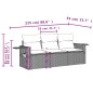 vidaXL 3-tlg. Garten-Sofagarnitur mit Kissen Schwarz Poly Rattan vidaXL 3-tlg. Garten-Sofagarnitur mit Kissen Schwarz Poly Rattan