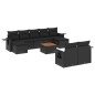 vidaXL 10-tlg. Garten-Sofagarnitur mit Kissen Schwarz Poly Rattan vidaXL 10-tlg. Garten-Sofagarnitur mit Kissen Schwarz Poly Rattan
