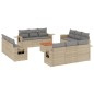 vidaXL 13-tlg. Garten-Sofagarnitur mit Kissen Beige Poly Rattan vidaXL 13-tlg. Garten-Sofagarnitur mit Kissen Beige Poly Rattan