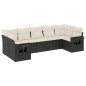 vidaXL 7-tlg. Garten-Sofagarnitur mit Kissen Schwarz Poly Rattan vidaXL 7-tlg. Garten-Sofagarnitur mit Kissen Schwarz Poly Rattan