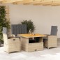 vidaXL 4-tlg. Garten-Essgruppe mit Kissen Beige Poly Rattan vidaXL 4-tlg. Garten-Essgruppe mit Kissen Beige Poly Rattan