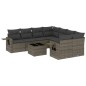 vidaXL 9-tlg. Garten-Sofagarnitur mit Kissen Grau Poly Rattan vidaXL 9-tlg. Garten-Sofagarnitur mit Kissen Grau Poly Rattan