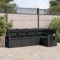 vidaXL 5-tlg. Garten-Sofagarnitur mit Kissen Schwarz Poly Rattan vidaXL 5-tlg. Garten-Sofagarnitur mit Kissen Schwarz Poly Rattan