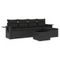 vidaXL 6-tlg. Garten-Sofagarnitur mit Kissen Schwarz Poly Rattan vidaXL 6-tlg. Garten-Sofagarnitur mit Kissen Schwarz Poly Rattan