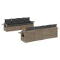 vidaXL 9-tlg. Garten-Sofagarnitur mit Kissen Grau Poly Rattan vidaXL 9-tlg. Garten-Sofagarnitur mit Kissen Grau Poly Rattan
