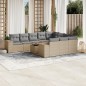 vidaXL 11-tlg. Garten-Sofagarnitur mit Kissen Beige Poly Rattan vidaXL 11-tlg. Garten-Sofagarnitur mit Kissen Beige Poly Rattan