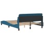 vidaXL Bettgestell mit Kopfteil Blau 140x190 cm Samt vidaXL Bettgestell mit Kopfteil Blau 140x190 cm Samt