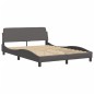 vidaXL Bettgestell mit Kopfteil Grau 140x190 cm Kunstleder vidaXL Bettgestell mit Kopfteil Grau 140x190 cm Kunstleder