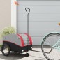 vidaXL Fahrradanhänger Schwarz und Rot 30 kg Eisen vidaXL Fahrradanhänger Schwarz und Rot 30 kg Eisen