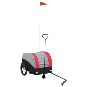 vidaXL Fahrradanhänger Schwarz und Rot 30 kg Eisen