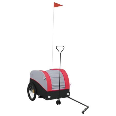vidaXL Fahrradanhänger Schwarz und Rot 30 kg Eisen