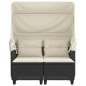 vidaXL Gartensofa 2-Sitzer mit Dach und Hockern Schwarz Poly Rattan vidaXL Gartensofa 2-Sitzer mit Dach und Hockern Schwarz Poly Rattan