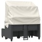 vidaXL Gartensofa 2-Sitzer mit Dach und Hockern Schwarz Poly Rattan vidaXL Gartensofa 2-Sitzer mit Dach und Hockern Schwarz Poly Rattan