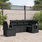 vidaXL 5-tlg. Garten-Sofagarnitur mit Kissen Schwarz Poly Rattan vidaXL 5-tlg. Garten-Sofagarnitur mit Kissen Schwarz Poly Rattan