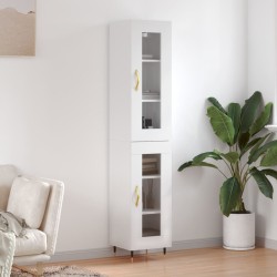vidaXL Highboard Hochglanz-Weiß 34,5x34x180 cm Holzwerkstoff
