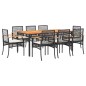 vidaXL 9-tlg. Garten-Essgruppe mit Kissen Schwarz Poly Rattan vidaXL 9-tlg. Garten-Essgruppe mit Kissen Schwarz Poly Rattan