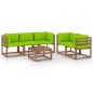 6-tlg. Garten-Lounge-Set mit Hellgrünen Kissen 6-tlg. Garten-Lounge-Set mit Hellgrünen Kissen