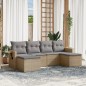 vidaXL 6-tlg. Garten-Sofagarnitur mit Kissen Beige Poly Rattan vidaXL 6-tlg. Garten-Sofagarnitur mit Kissen Beige Poly Rattan